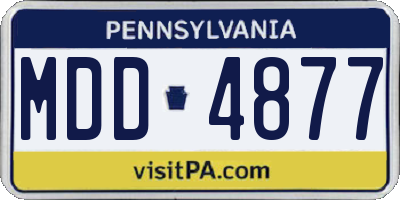 PA license plate MDD4877