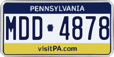 PA license plate MDD4878