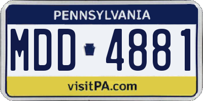 PA license plate MDD4881