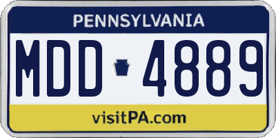 PA license plate MDD4889