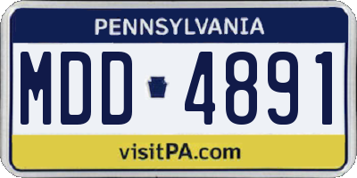 PA license plate MDD4891