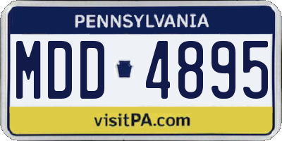 PA license plate MDD4895