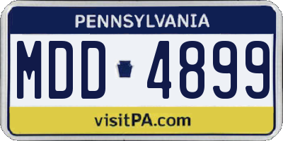 PA license plate MDD4899