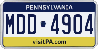 PA license plate MDD4904