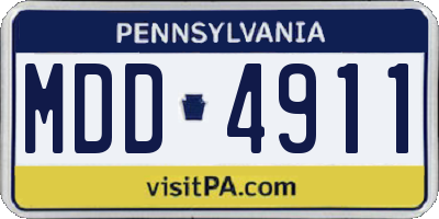 PA license plate MDD4911