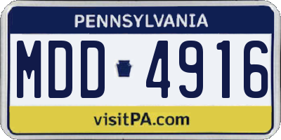 PA license plate MDD4916