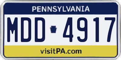 PA license plate MDD4917