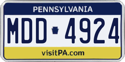 PA license plate MDD4924