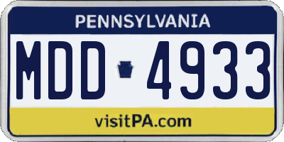 PA license plate MDD4933