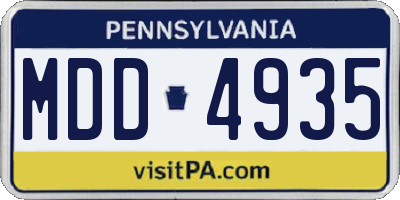 PA license plate MDD4935