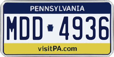 PA license plate MDD4936
