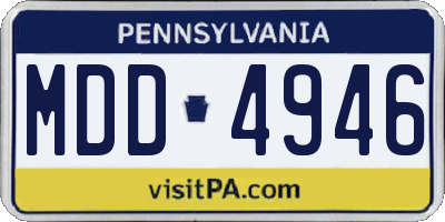 PA license plate MDD4946