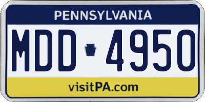 PA license plate MDD4950