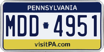 PA license plate MDD4951