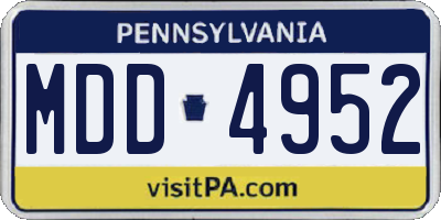 PA license plate MDD4952
