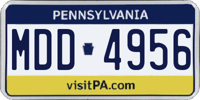 PA license plate MDD4956