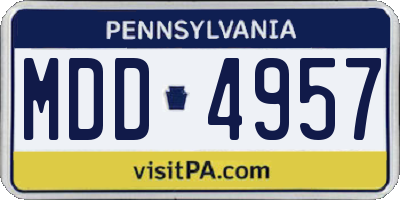PA license plate MDD4957