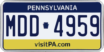 PA license plate MDD4959