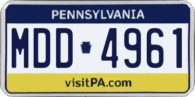 PA license plate MDD4961