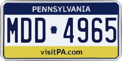 PA license plate MDD4965