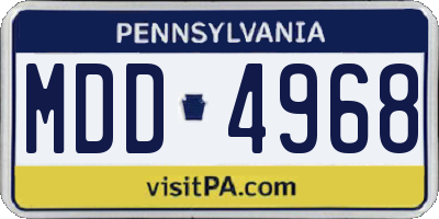 PA license plate MDD4968
