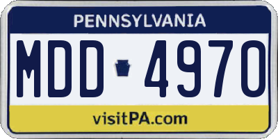 PA license plate MDD4970