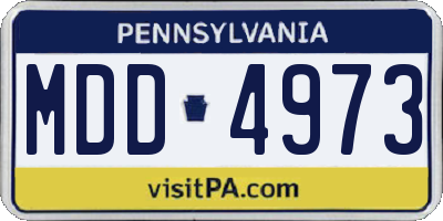 PA license plate MDD4973