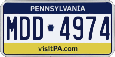 PA license plate MDD4974