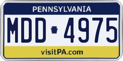 PA license plate MDD4975