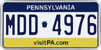PA license plate MDD4976