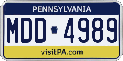 PA license plate MDD4989