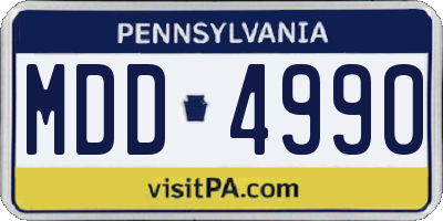 PA license plate MDD4990