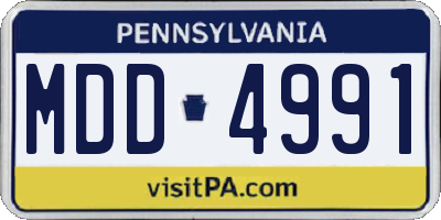 PA license plate MDD4991