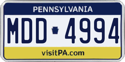 PA license plate MDD4994
