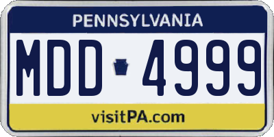 PA license plate MDD4999