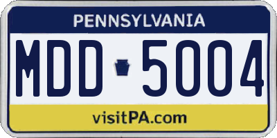 PA license plate MDD5004