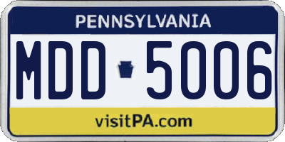 PA license plate MDD5006