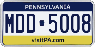 PA license plate MDD5008