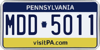 PA license plate MDD5011