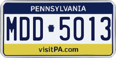 PA license plate MDD5013