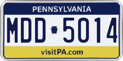 PA license plate MDD5014