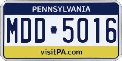 PA license plate MDD5016