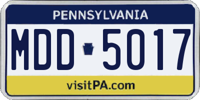 PA license plate MDD5017