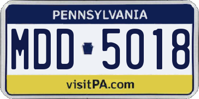 PA license plate MDD5018