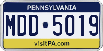 PA license plate MDD5019