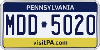 PA license plate MDD5020