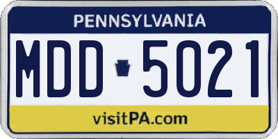 PA license plate MDD5021