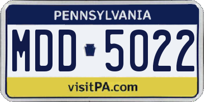 PA license plate MDD5022