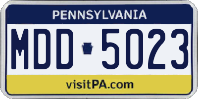 PA license plate MDD5023