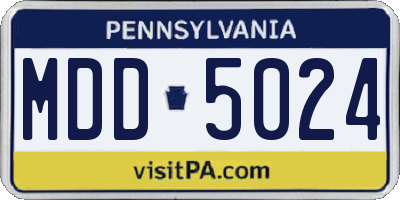 PA license plate MDD5024